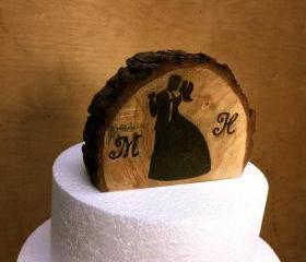 Rustic wedding cake topper